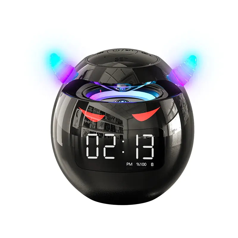Pink Little Devil Mini BT Speaker Clock with Subwoofer