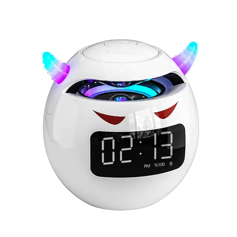 Pink Little Devil Mini BT Speaker Clock with Subwoofer